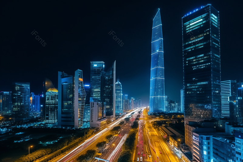 大都市城市五光十色夜晚夜景,高清,摄影图,摄影图片,图片大全,摄影图免费下载